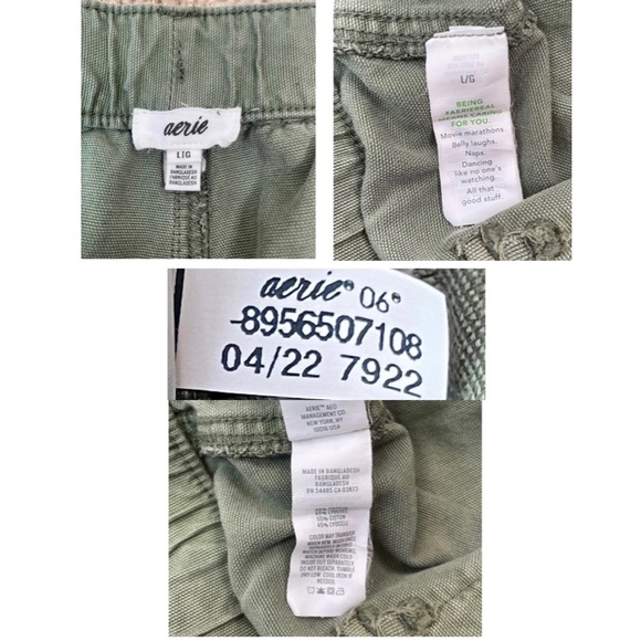 Aerie 2022 Double Pocket Utility Jogger Pants in Olive Army Green Size Large - Picture 11 of 16